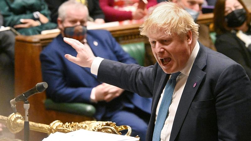 Britain's Prime Minister Boris Johnson attending Prime Minister's Questions (PMQs) in the House of Commons in London on 26 January, 2022.