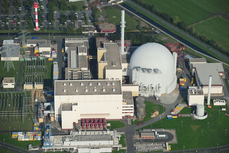 In this file photo taken on 22 September 2010 shows an aerial view of the Brokdorf nuclear power plant in Brokdorf, northern Germany.