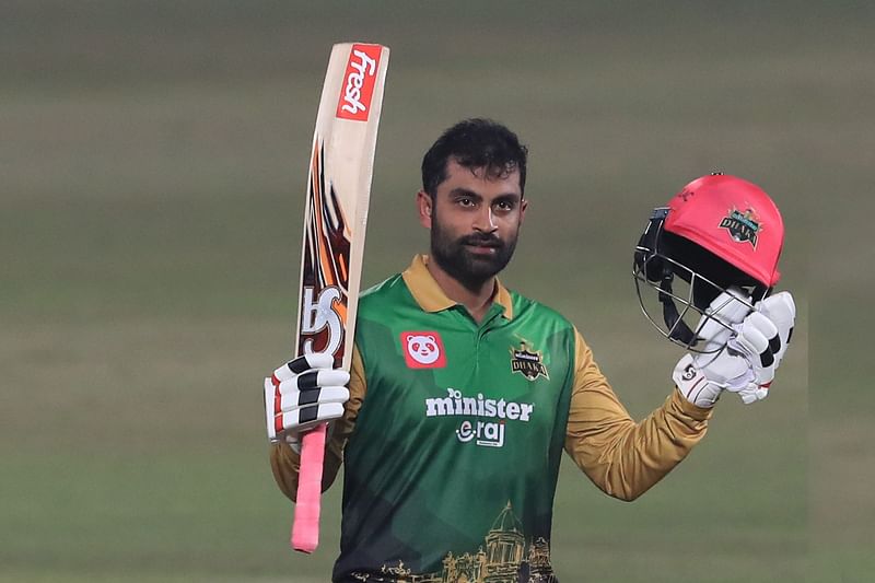 Tamim Iqbal hits a century against Sylhet Sunrisers  in Bangabandhu Bangladesh Premier League (BPL) on 28 January 2021