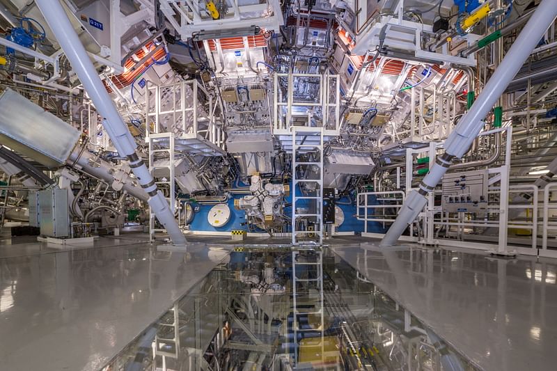 The Target Chamber of the National Ignition Facility is seen at the Lawrence Livermore National Laboratory in Livermore, California, US, in an undated handout image.