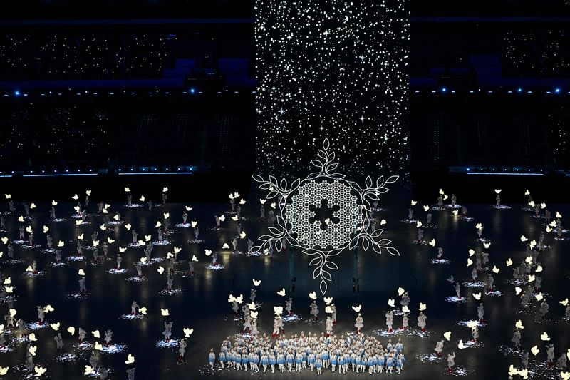 Performers take part in the the opening ceremony of the Beijing 2022 Winter Olympic Games, at the National Stadium, known as the Bird's Nest, in Beijing, on 4 February, 2022