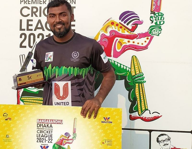 Nazmul Islam Opu claimed three wickets for just nine runs and earned the man of the match award