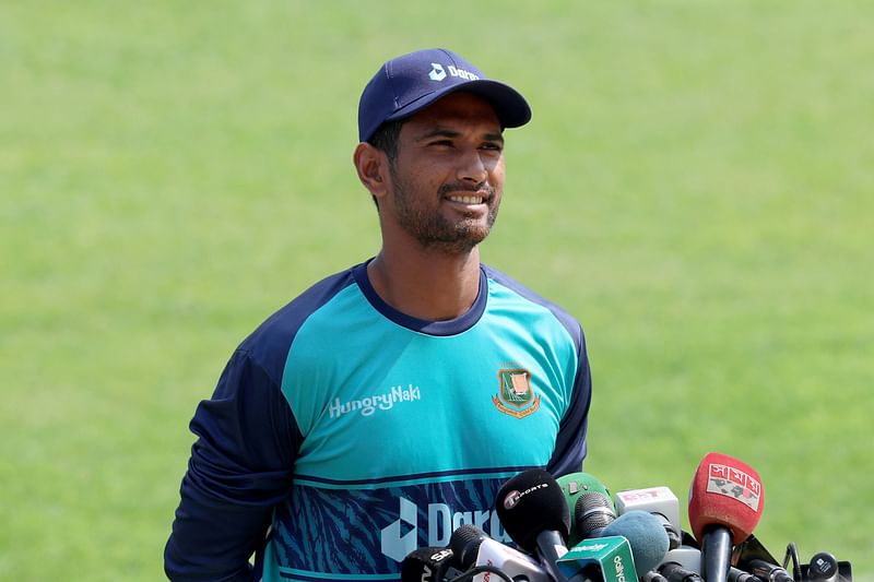 Bangladesh captain Mahmudullah Riyad talks to media