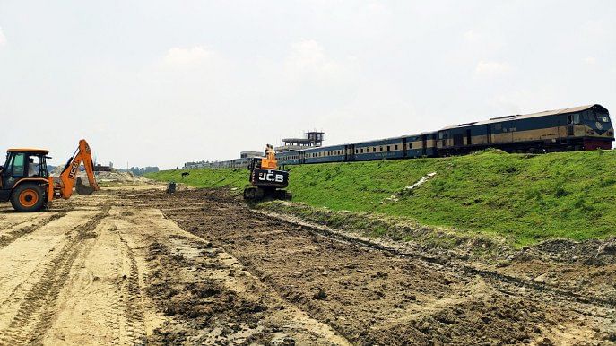 Construction site of Akhaura-Agartala rail link