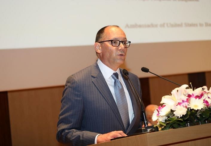 US Ambassador to Bangladesh, Peter D. Haas, addresses an international conference titled ‘Moving Forward in the Indo-Pacific: Bangladesh’s Role in Fostering An Open, Resilient, and Interconnected Bay of Bengal and Beyond’ held at Independent University Bangladesh (IUB), Dhaka, on 31 March 2022