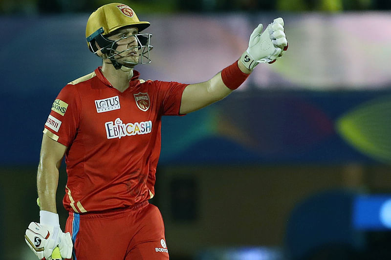 Punjab King Liam Livingstone during the TATA Indian Premier League 2022 match between the Chennai Superkings and Punjab Kings, at the Brabourne Stadium in Mumbai on 3 April, 2022