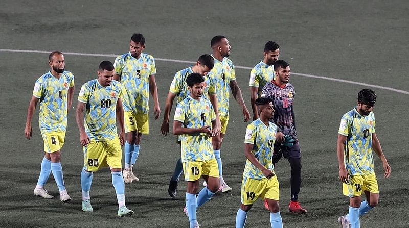 Players of Abahani Limited leaving the pitch after a match