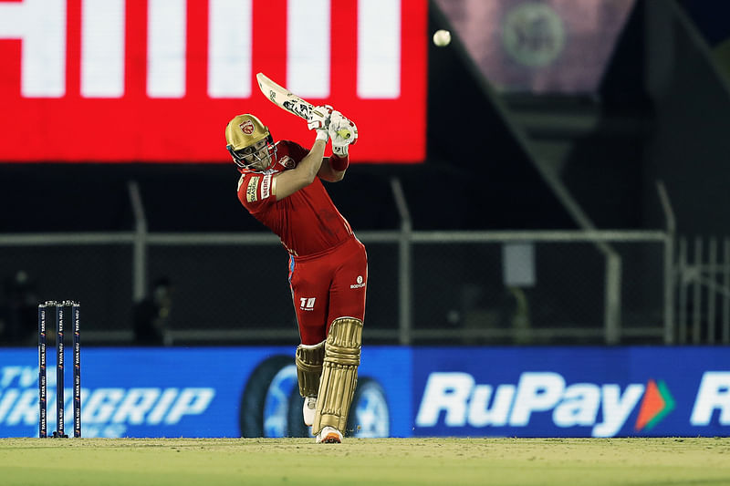 Punjab King's Liam Livingstone plays a shot during the Indian Premier League 2022 match between the Chennai Superkings and Punjab Kings, at the Brabourne Stadium in Mumbai on Sunday.