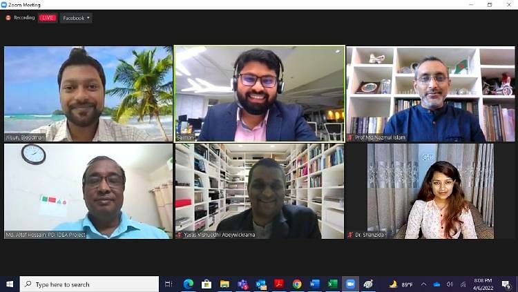 A screen grab from the webinar titled “Building Sustainable Digital Supply of Blood in Bangladesh”