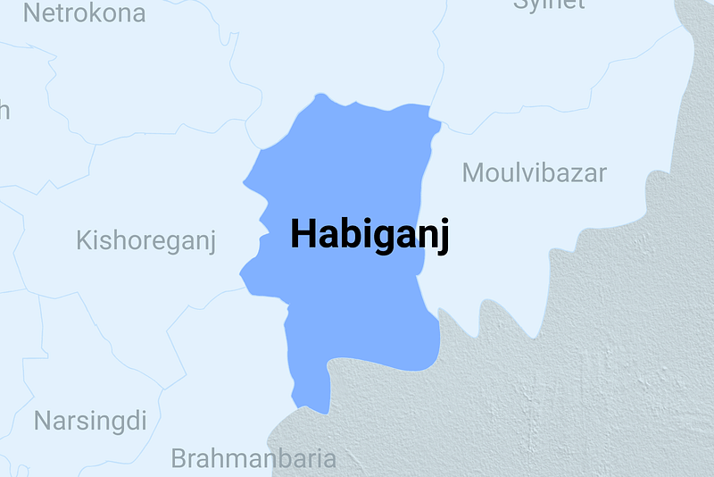 Map of Habiganj district