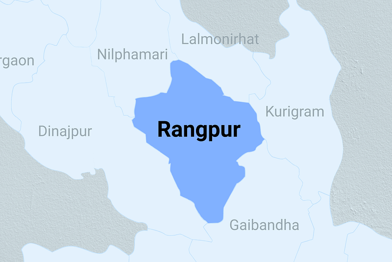 Map of Rangpur district