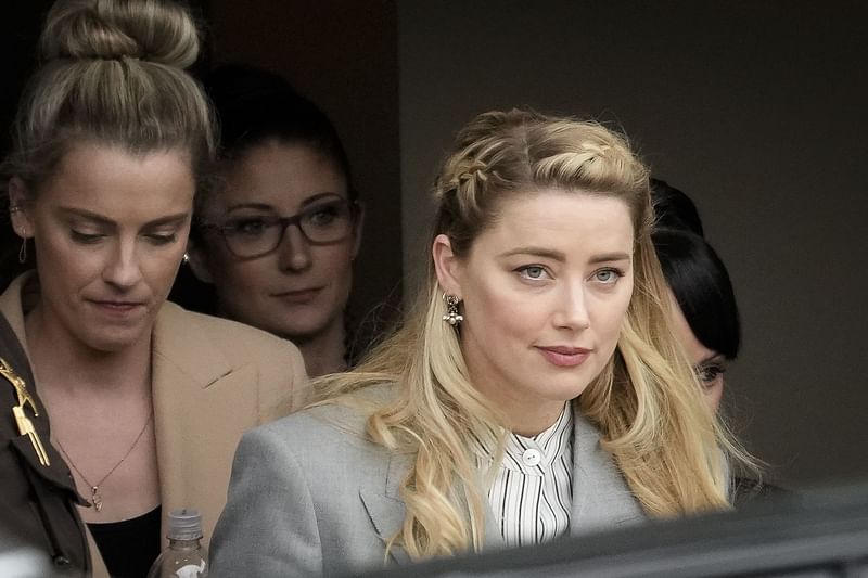 Actress Amber Heard departs the Fairfax County Courthouse on 27 May 2022 in Fairfax, Virginia