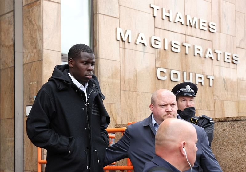 West Ham United's Kurt Zouma leaves Thames Magistrates Court in London, Britain, 24 May, 2022