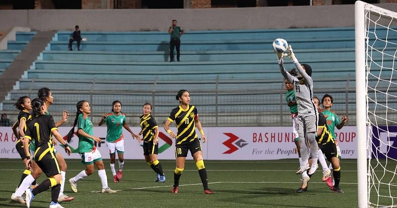 Bangladesh dominated the first half 4-0 at the Bir Sreshtho Shaheed Shipahi Mostafa Kamal Stadium in Dhaka's Kamalapur.