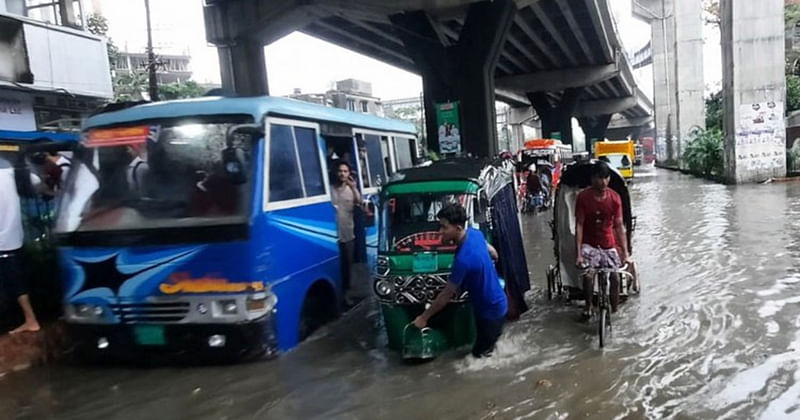 Incessant rainfall for the last three days caused water-logging in low-lying areas of Chattogram port city