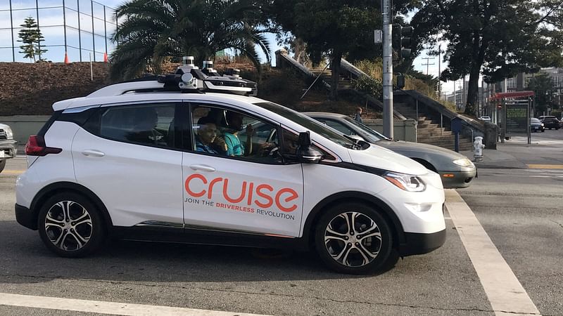 A Cruise self-driving car, which is owned by General Motors Corp, is seen outside the company?s headquarters in San Francisco where it does most of its testing, in California, US, on 26 September 2018