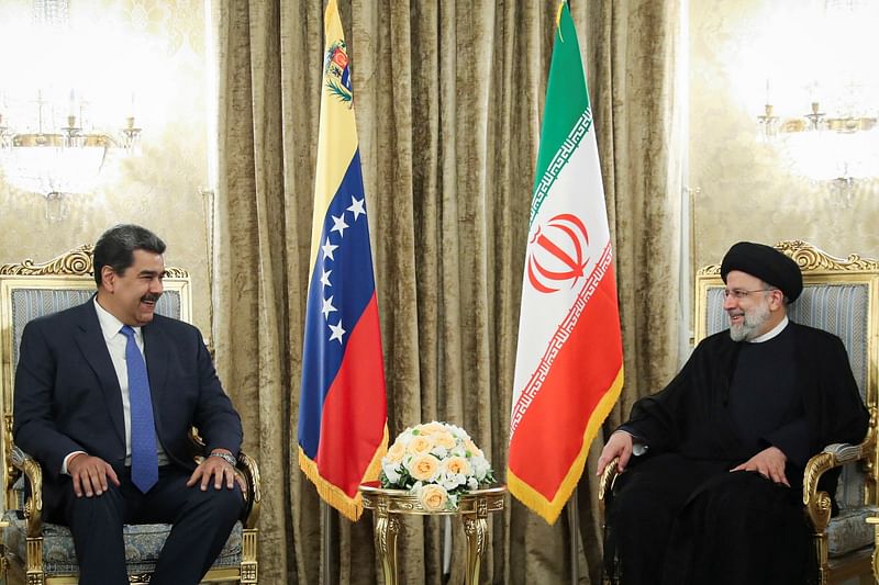 Iranian president Ebrahim Raisi and his Venezuelan counterpart Nicolas Maduro