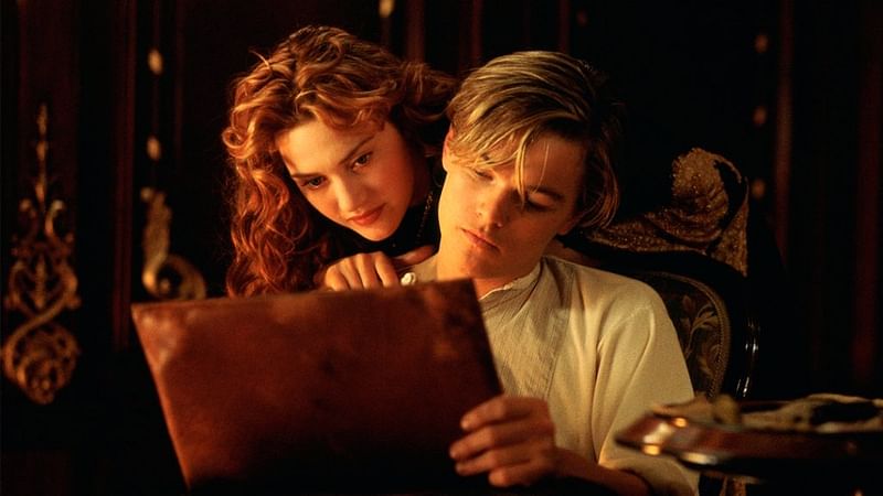 Leonardo DiCaprio and Kate Winslet as Jack and Rose in 'Titanic'.