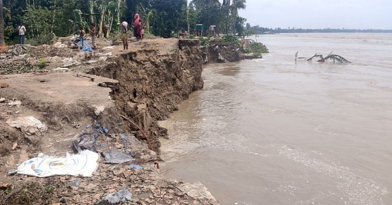 Receding waters of Jamuna river has eroded at least 400 homes in four villages in Sirajgan jdistrict