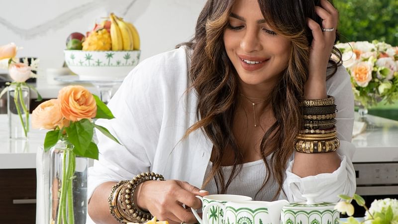 Priyanka Chopra showcases products of her newly launched home-ware brand 'Sona Home'.