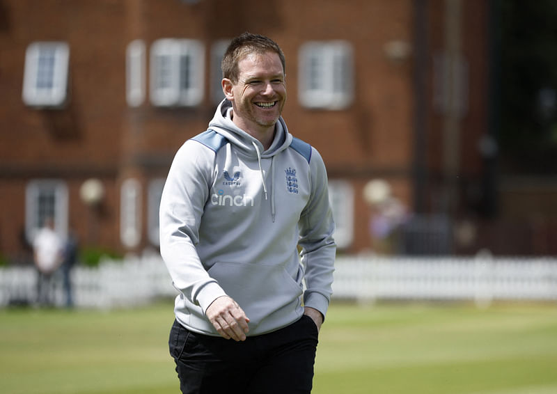 England's Eoin Morgan during the press conference to announce his retirement from international cricket at the Lord's Cricket Ground in London, England on 28 June, 2022