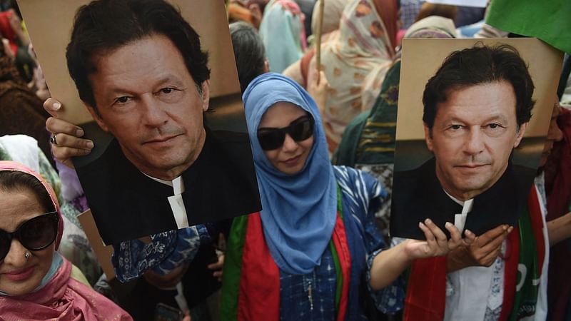 Supporters of Pakistan's ousted prime minister Imran Khan