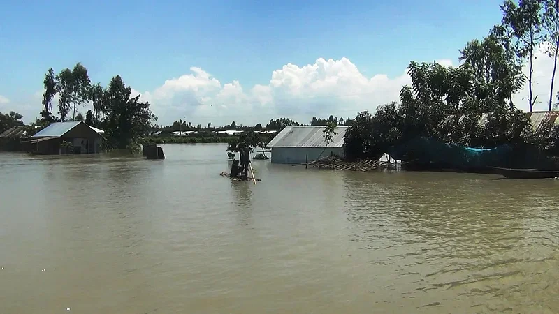 Almost all houses of Companiganj in Sylhet have gone under water