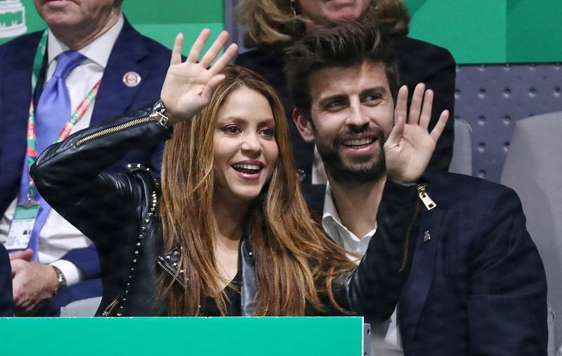 Shakira and Gerard Pique during the match between Spain's Rafael Nadal and Canada's Denis Shapovalov in Madrid, Spain on 24 November, 2019