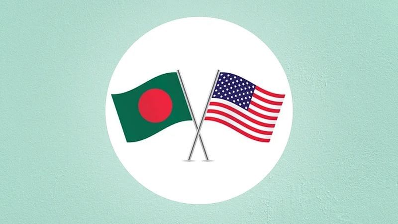 Bangladesh and US flags