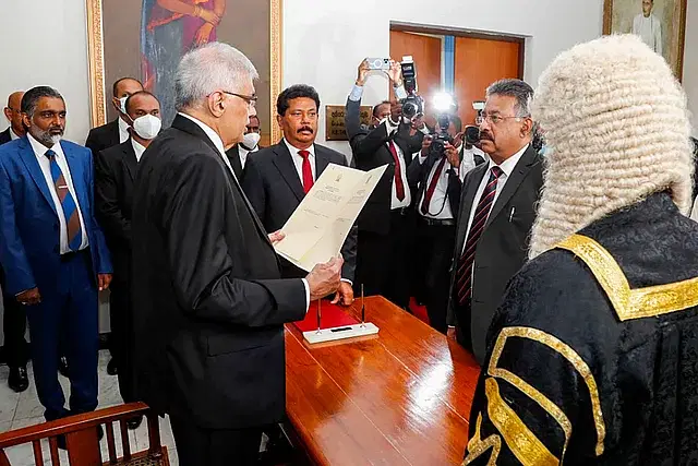 Ranil Wickremesinghe was sworn in as the eighth president of Sri Lanka on Thursday