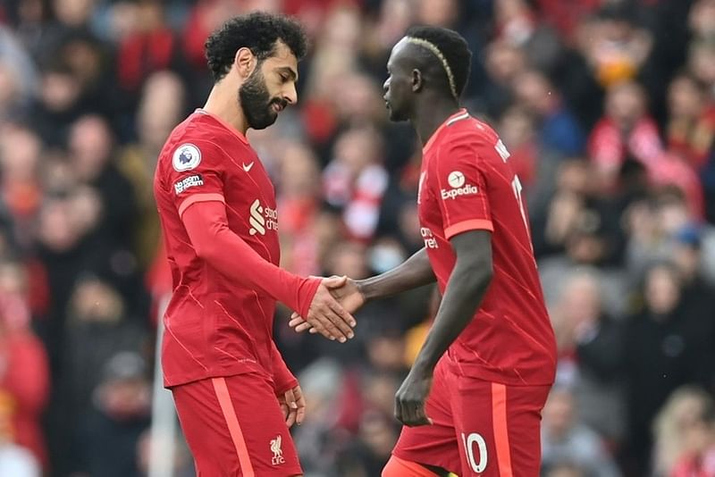 Mohamed Salah and Sadio Mane during a Liverpool match