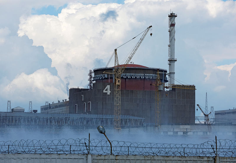 A view shows the Zaporizhzhia Nuclear Power Plant in the course of Ukraine-Russia conflict outside the Russian-controlled city of Enerhodar in the Zaporizhzhia region, Ukraine on 4 August, 2022