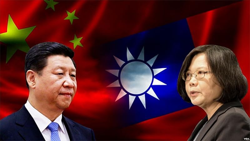 China president Xi Jingping and Taiwan president Tsai Ing-wen