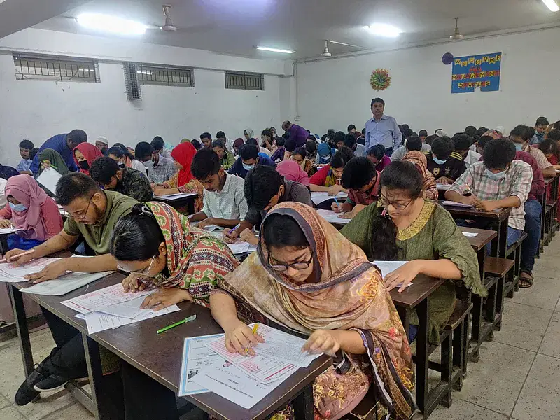 Students take admission test for 22 universities under a cluster system