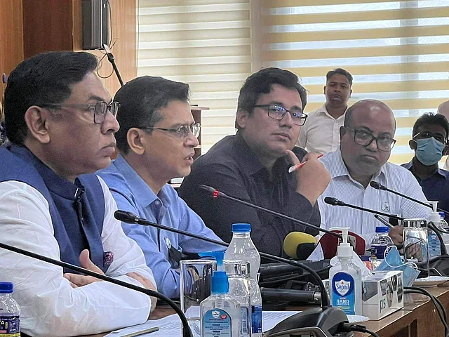 State minister for power, energy and mineral resources Nasrul Hamid speaks in a seminar in Dhaka on 14 August, 2022