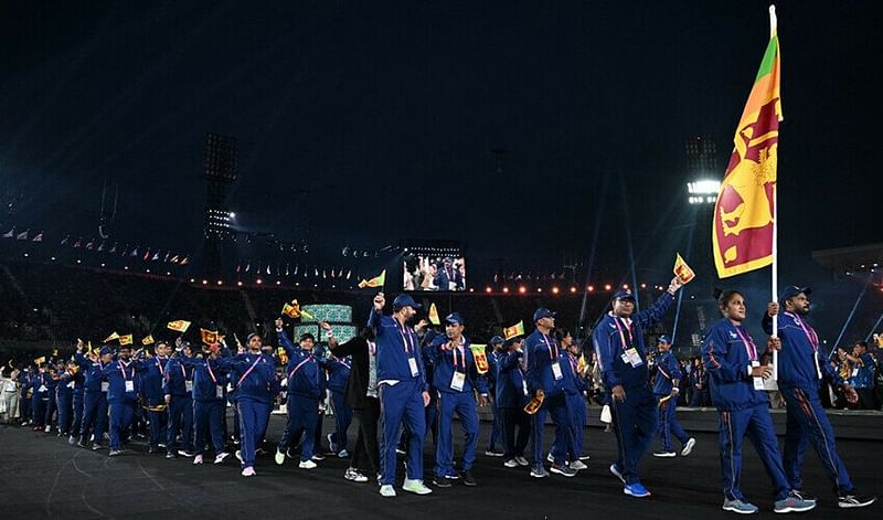 Sri Lanka contingent in the opening ceremony of the Commonwealth Games 2022 in Birmingham, England