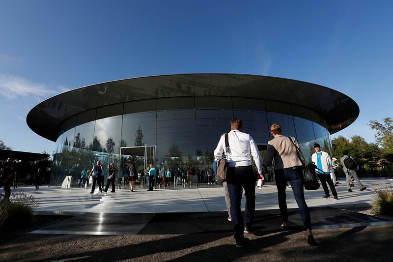 Guests arrive for at the Steve Jobs Theater for an Apple event at their headquarters in Cupertino, California, US on 10  September, 2019