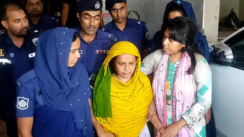 Rahima Begum was taken to the Khulna chief metropolitan magistrate court-2 on Monday evening from PBI office in Khulna