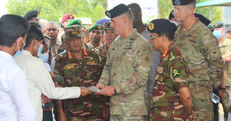 Army chiefs meet with Rohingya representatives in a camp in Cox's Bazar on 13 September, 2022