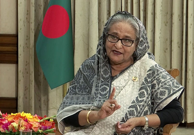 Bangladesh prime minister Sheikh Hasina speaking to ANI's Editor Smita Prakash in an interview ahead of her visit to India, in Dhaka on 4 September, 2022