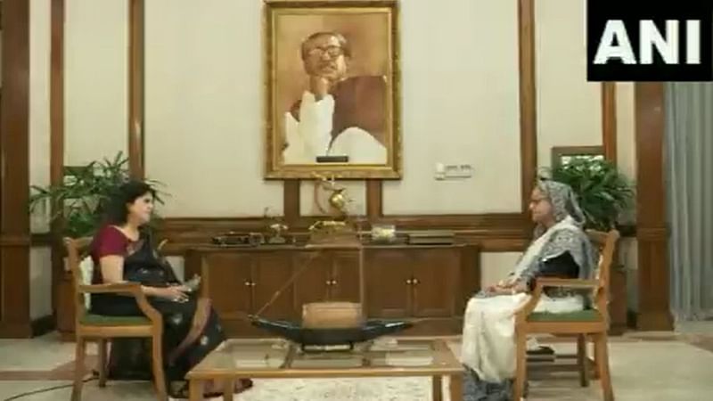 Prime minister Shaikh Hasina talks to ANI during an interview