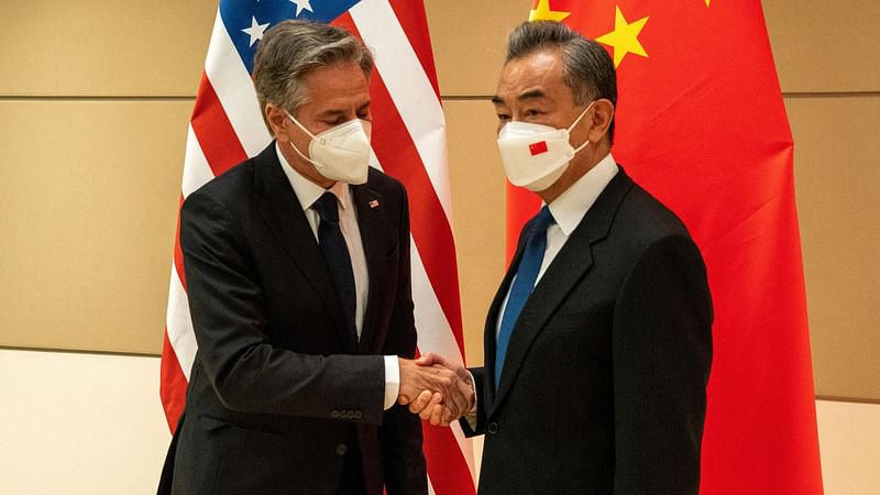 US Secretary of State Antony Blinken with Chinese Foreign Minister Wang Yi during the 77th United Nations General Assembly in Manhattan, New York City, US, on 23 September, 2022