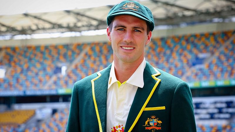 Australia's new captain Patrick Cummins poses during an Ashes launch press conference at the Gabba in Brisbane on 5 December, 2021