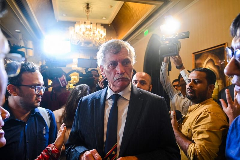 Newly elected Board of Control for Cricket in India (BCCI) president Roger Binny (C) speaks to the media in Mumbai on 18 October, 2022