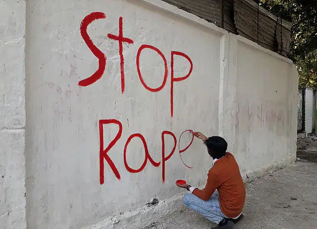 Graffiti demanding an end to rape