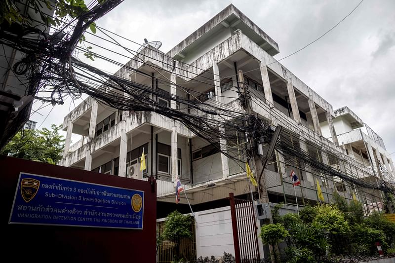 In this photo taken on September 30, 2022, an immigration detention centre, where human rights activists believe that a group of Uyghurs are being detained, is pictured in the Sathorn area of Bangkok