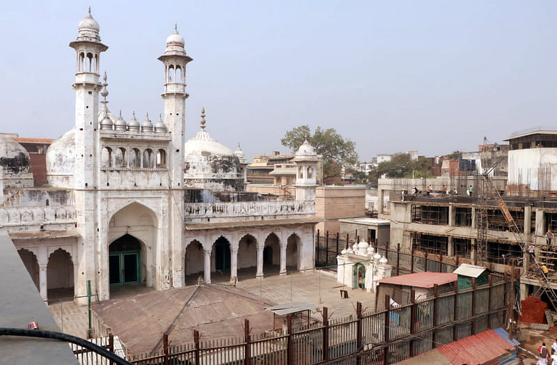 A view of the Gyanvapi Mosque, in Varanasi on 14 June 2022