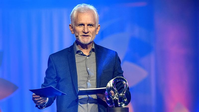 Human rights activist Ales Bialiatski, founder of the organisation Viasna (Belarus), receives the 2020 Right Livelihood Award at the digital award ceremony in Stockholm, Sweden on 3 December, 2020