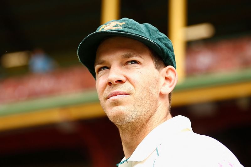 In this file photo taken on 3 January, 2020, Australia's wicketkeeper and captain Tim Paine looks on during the first day of the third cricket Test match between Australia and New Zealand at the Sydney Cricket Ground in Sydney