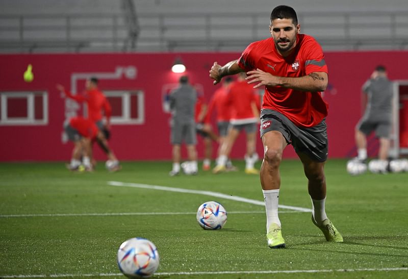 Serbia's forward Aleksandar Mitrovic will spearhead their attack against Brazil